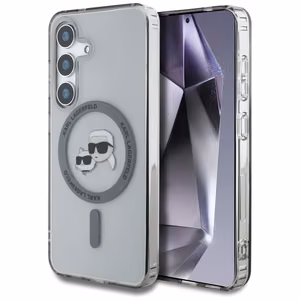 Karl Lagerfeld Button Karl & Choupette Heads Printed Logo MagSafe Samsung Galaxy S25 ümbris must