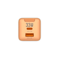 JELLICO seinalaadija EU55 GaN PD 33W 1xUSB-C + 1xUSB QC3.0 Oranž