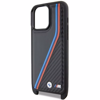 BMW M Edition Carbon Tricolor Lines & Strap ümbris jaoks iPhone 15 Pro Max - must