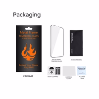 Karastatud klaas metal raamiga jaoks Samsung Galaxy A15 5G must raamiga