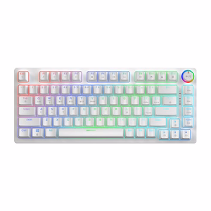 SAVIO PHENIX WHITE juhtmevaba mehaaniline klaviatuur, Gateron Red Pro, ABS