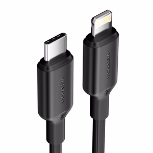 USB-C kuni Lightning kaabel 3A 480Mbps 1m, must