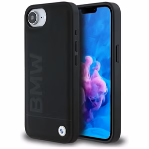 BMW Leather Hot Stamp iPhone 16e Ümbris - Must