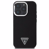 Guess Grained Triangle MagSafe ümbris jaoks iPhone 16 Pro - must