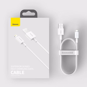 USB kaabel Baseus Superior from USB to Lightning 2.4A 1.5m valge CALYS-B02