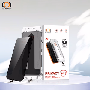 Tel Protect Dust-Free Easy Fit Privacy Full Glue 6D karastatud klaas Samsung Galaxy S25 Ultra must (sõrmejälje avamisega) - 2 tk