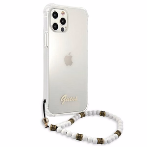Guess GUHCP12MKPSWH iPhone 12/12 Pro 6.1" прозрачный жёсткий чехол White Pearl