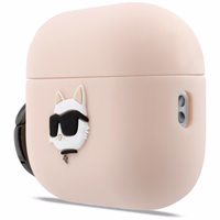 Karl Lagerfeld Silicone Chaupette Head 3D Ümbris jaoks AirPods Pro 3 - roosa