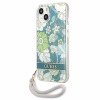 Guess GUHCP13MHFLSN iPhone 13 6.1" roheline/roheline kõvakaaneline lillehoidja Flower Strap