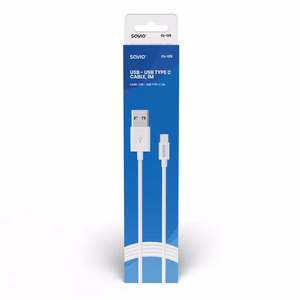 Savio CL-125 USB kaabel USB 2.0 1 m USB A USB C valge