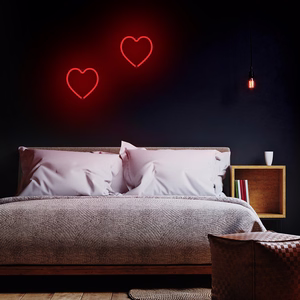 Neon LED Light HEART punane Bat + USB FLNE07 Forever Light