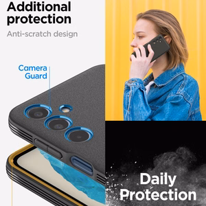 Spigen Essential SandBlast Ümbris jaoks Samsung Galaxy M35 5G - Must