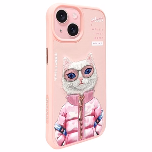 Nimmy Cool&Cute 2.0 Cat Ümbris jaoks iPhone 15 - Roosa