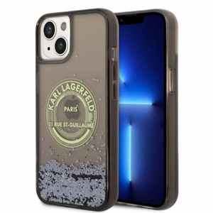 Чехол Karl Lagerfeld Liquid Glitter RSG для iPhone 14 Plus — чёрный