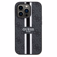 Guess 4G Printed Stripes MagSafe ümbris jaoks iPhone 15 Pro Max - must