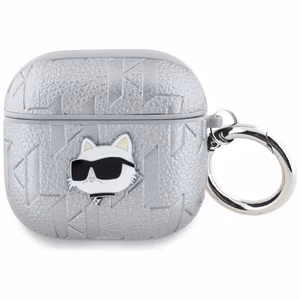 Karl Lagerfeld Monogram Choupette Head ümbris jaoks AirPods 4 - hõbedane