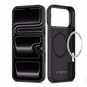 Tech-Protect Ion Carbon MagSafe ümbris iPhone 18 Pro Max / 17 Pro Max – must ja hõbedane