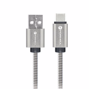 Kaabel USB A to USB C Forcell F-Energy QC4.0 3A 66W Metal 1 m C234 hõbedane