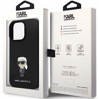 Karl Lagerfeld KLHCP14XSMHKNPK ümbris jaoks iPhone 14 Pro Max 6.7" - must Silicone Ikonik Metal Pin
