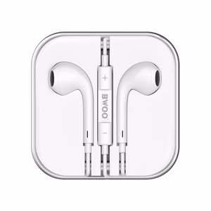 BWOO juhtmega kõrvaklapid 3,5 mm stereo valge