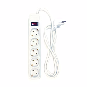 Extension cord 1.8m, 5 sockets, koos switch