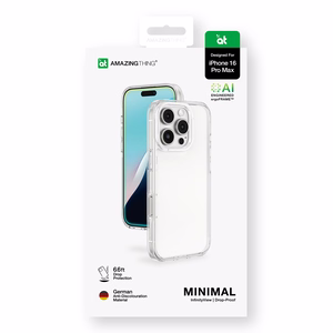 AmazingThing Minimal Ümbris jaoks iPhone 16 Pro Max Silicone Ümbris - Läbipaistev