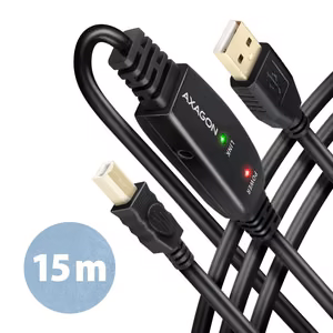USB2.0 A-M/B-M aktiivne kaabel 15m ADR-215B Axagon