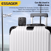 Laadija Essager "Travel Global 1" Must 35W (2xPD / 3xQC3.0) (EU / US / UK)
