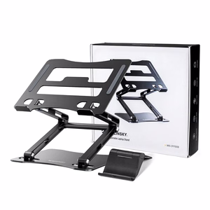Wozinsky WRS-CPY75DSB алюминиевая подставка для ноутбука и планшета + подставка для смартфона - чёрный