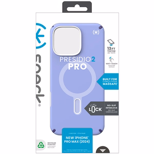 Speck Presidio2 Pro MagSafe'i ja ClickLocki toega ümbris iPhone 16 Pro Maxile, Future Lavender/Cassis Purple