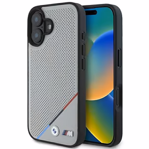 BMW M Perforated Tricolor Line MagSafe iPhone 16 Ümbris - hall