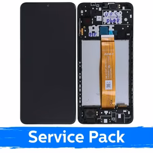 LCD Ekraan Ühildub Samsung A125 A12 Must Koos Frame (Service Pack)