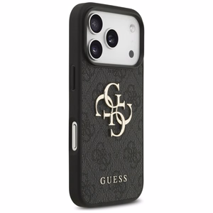 Guess PU 4G Metal Logo ümbris Apple iPhone 18 Pro telefonile, hall