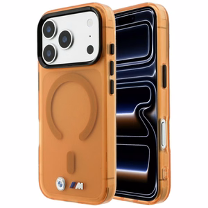 BMW M IML Frosted Metal Logo & Trims MagSafe ümbris mudelile iPhone 17 Pro / 18 Pro – oranž