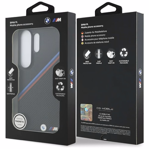 BMW Tricolor Metal Logo MagSafe Ümbris for Samsung Galaxy S26 Ultra - must