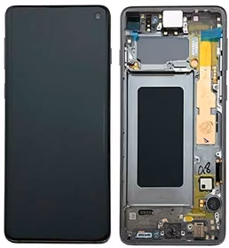 LCD ekraan Samsung G973F S10 puuteekraani ja raamiga must originaal (kasutatud, Grade B)