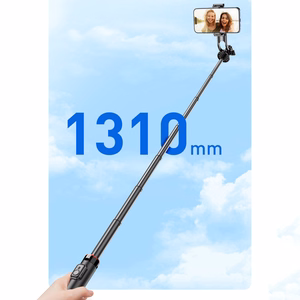 Selfipulk WC1Y2S 1.3m alumiiniumisulamist teleskoopstatiiv telefonihoidikuga - must
