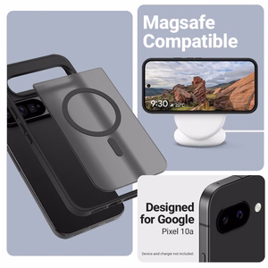 Crong Hybrid Matte Magnetic MagSafe ümbris Google Pixel 10a-le, must