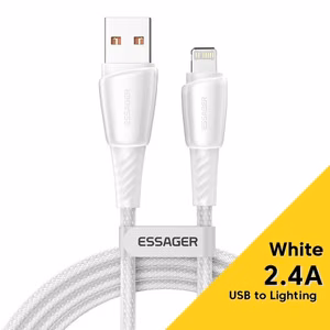 USB kaabel Essager Rain valge Lightning 200cm
