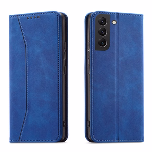 Magnet Fancy Case Case for Samsung Galaxy S22 + (S22 Plus) Pouch Wallet Card Holder Blue