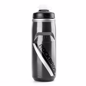 Rockbros 620 ml termopudel jalgrattale, BPA-vaba, musta üleminekuga