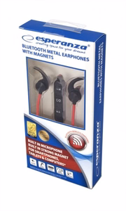 Esperanza EH186K – juhtmeta Bluetooth-spordi-kõrvasisesed kõrvaklapid, must/punane
