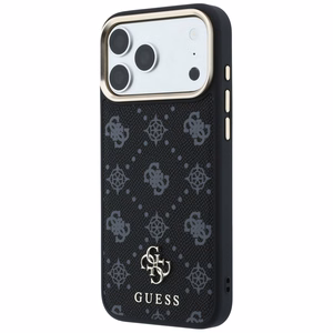 Guess Peony 4G Small Logo MagSafe-ümbris iPhone 17 Pro Max / 18 Pro Max jaoks, must
