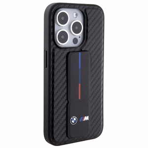 BMW Grip Stand Smooth & Carbon ümbris jaoks iPhone 15 Pro - must