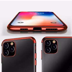 Selge värviga ümbris geel TPU galvaaniline raam Cover for Samsung Galaxy A22 4G punane