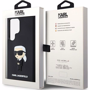 KARL LAGERFELD чехол для SAMSUNG S24 Ultra KLHCS24L3DRKINK (3D RUBBER IKONIK NFT) чёрный
