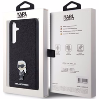 Karl Lagerfeld Fixed Glitter Ikonik Logo Metal Pin ümbris jaoks Samsung Galaxy A35 - must