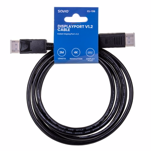 Savio CL-136 DisplayPort kaabel 2 m must