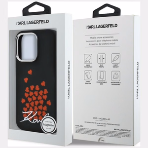 Karl Lagerfeld силиконовый чехол с логотипом сердца MagSafe iPhone 16 Pro - черный