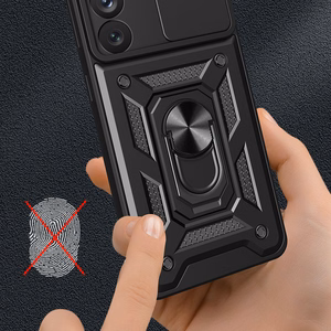 Чехол Hybrid Armor Camshield для Samsung Galaxy S23+ бронированный с защитой камеры красный